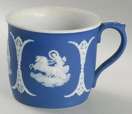 Cream Color on Wedgwood Blue Jasperware Mug