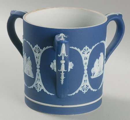 Cream Color on Wedgwood Blue Jasperware Loving Mug
