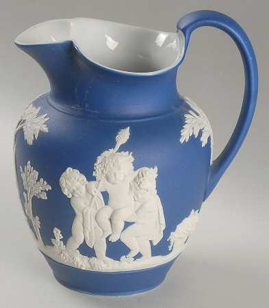 Cream Color on Wedgwood Blue Jasperware 24 Oz Club Jug