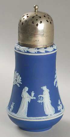 Cream Color on Wedgwood Blue Jasperware Sugar Shaker