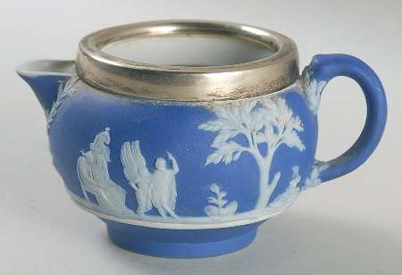 Cream Color on Wedgwood Blue Jasperware 146 Shape Mini Creamer
