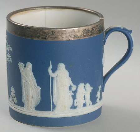 Cream Color on Wedgwood Blue Jasperware Mug