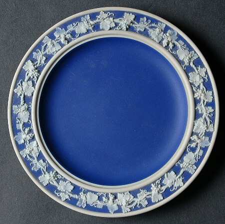 Cream Color on Wedgwood Blue Jasperware Underplate for Butter Lugger