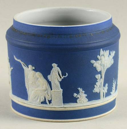 Cream Color on Wedgwood Blue Jasperware Brewster Sugar Bowl No Lid
