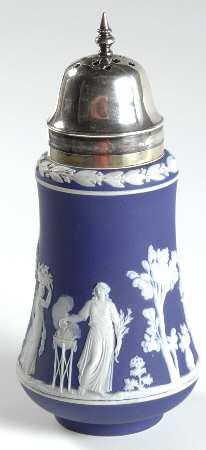 Cream Color on Wedgwood Blue Jasperware Sugar Shaker
