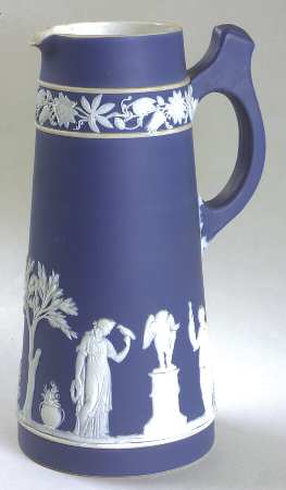 Cream Color on Wedgwood Blue Jasperware 20 Oz Caterer Jug