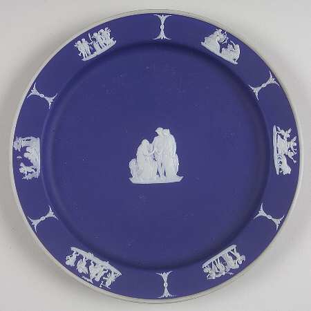 Cream Color on Wedgwood Blue Jasperware Salad Plate