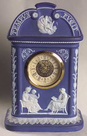 Cream Color on Wedgwood Blue Jasperware Mantel Clock