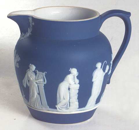 Cream Color on Wedgwood Blue Jasperware 16 Oz Pitcher