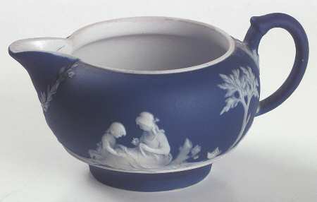 Cream Color on Wedgwood Blue Jasperware 146 Shape Creamer