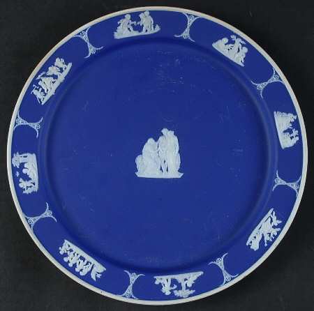 Cream Color on Wedgwood Blue Jasperware Luncheon Plate