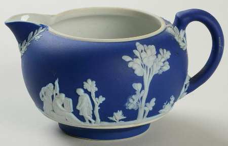 Cream Color on Wedgwood Blue Jasperware Mini Creamer