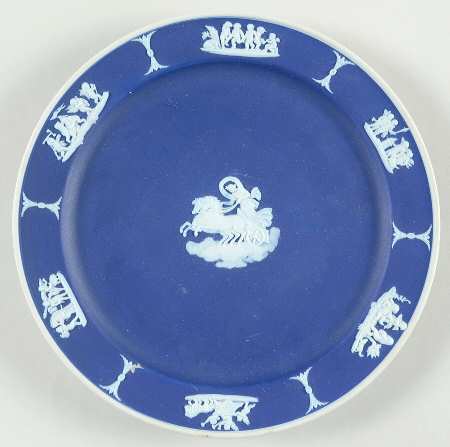 Cream Color on Wedgwood Blue Jasperware Salad Plate