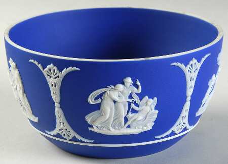 Cream Color on Wedgwood Blue Jasperware Bute Bowl
