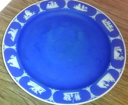 Cream Color on Wedgwood Blue Jasperware Luncheon Plate