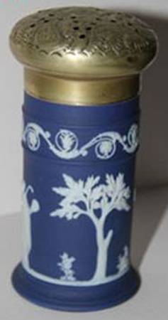 Cream Color on Wedgwood Blue Jasperware Sugar Shaker