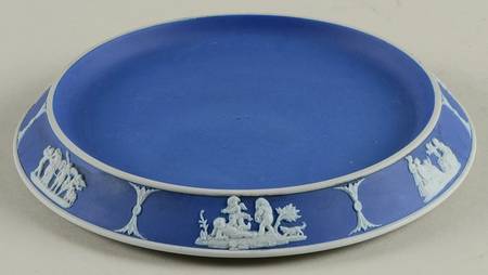 Cream Color on Wedgwood Blue Jasperware Tea Tile