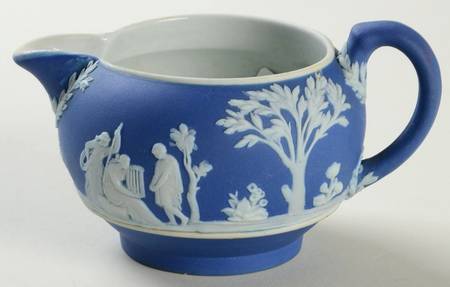 Cream Color on Wedgwood Blue Jasperware 146 Shape Mini Creamer