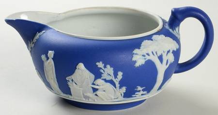 Cream Color on Wedgwood Blue Jasperware 146 Shape Creamer