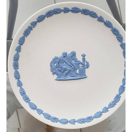 Lavender (Pale Blue) on Cream Color Jasperware Collector Plate
