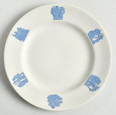 Lavender (Pale Blue) on Cream Color Jasperware Bread & Butter Plate