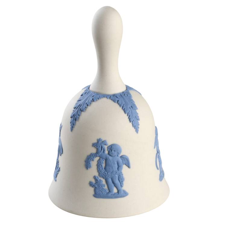 Lavender (Pale Blue) on Cream Color Jasperware Bell