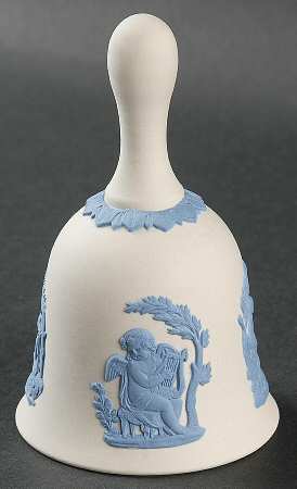 Lavender (Pale Blue) on Cream Color Jasperware Bell