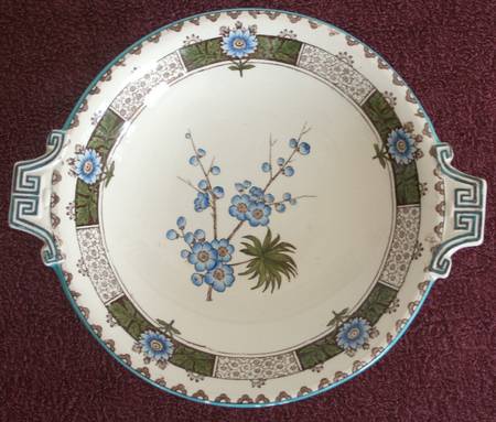 Japonica Sprigs Handled Cake Plate