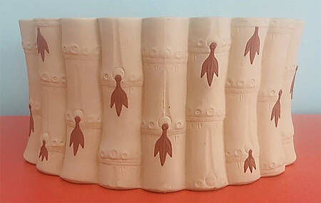 Terra Cotta on Primrose Jasperware 4" Jardiniere
