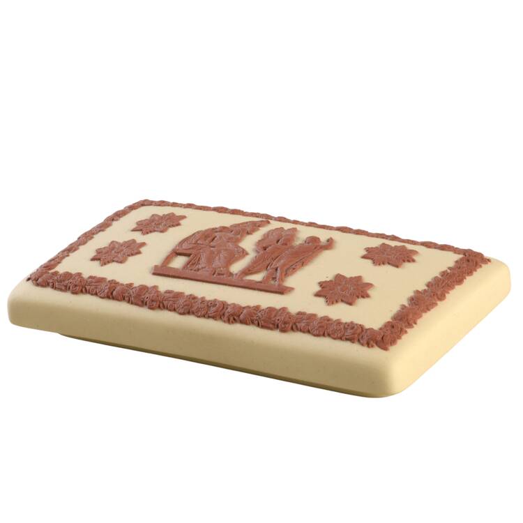 Terra Cotta on Primrose Jasperware Lid for 3" Rectangular Box