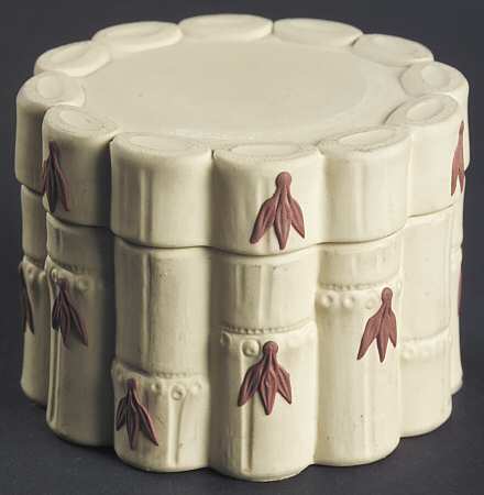 Terra Cotta on Primrose Jasperware Round Box & Lid