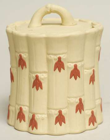 Terra Cotta on Primrose Jasperware Sugar Bowl & Lid