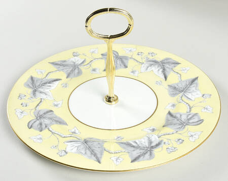 Josephine Yellow Round Serving Plate with Center Handle (Dp) Hc