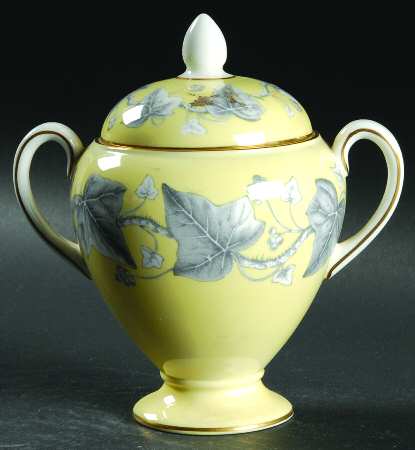 Josephine Yellow Globe Shape Sugar Bowl & Lid