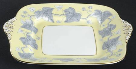 Josephine Yellow Square Handled Cake Plate