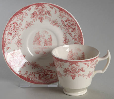 Judson College Pink Footed Demitasse Cup & Saucer Set