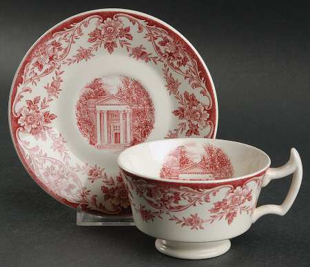Judson College Pink Footed Cup & Saucer Set