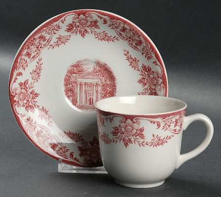 Judson College Pink Flat Cup & Saucer Set