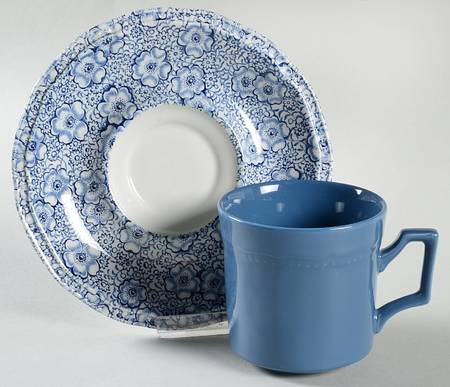 Kensington Chintz Blue Flat Cup & Saucer Set