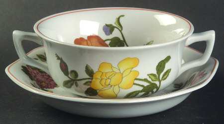 Kimono Flat Cream Soup Bowl & Saucer Set