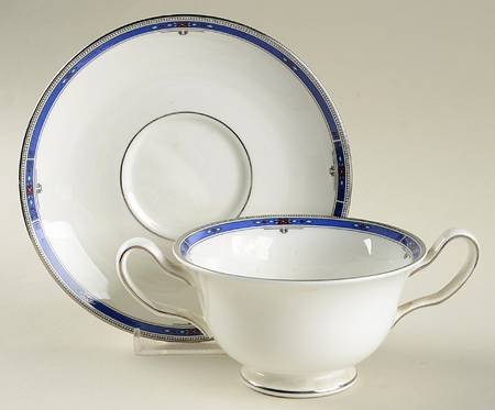 Kingsbridge Footed Cream Soup Bowl & Saucer Set