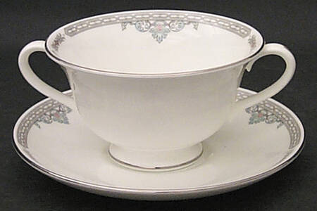 Kingsgate Footed Cream Soup Bowl & Saucer Set