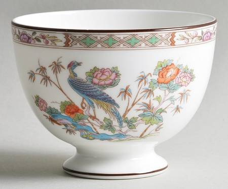 Kutani Crane Open Sugar Bowl