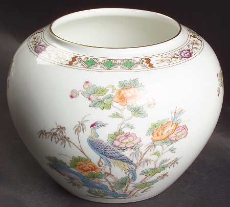 Kutani Crane Bowl Vase