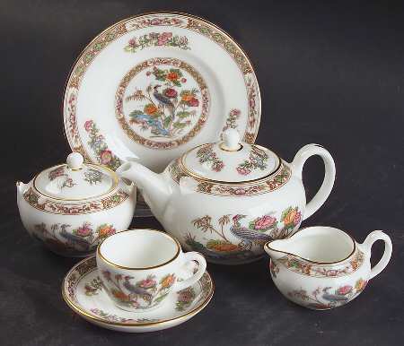 Kutani Crane (8 Pcs) Miniature Tea Set