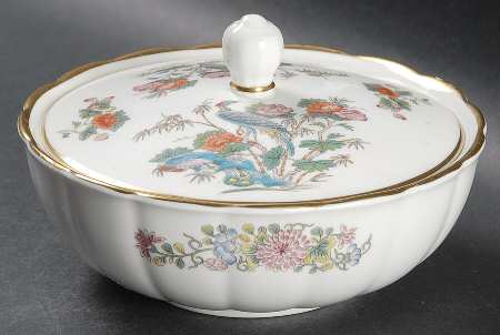 Kutani Crane Murray Dish with Lid