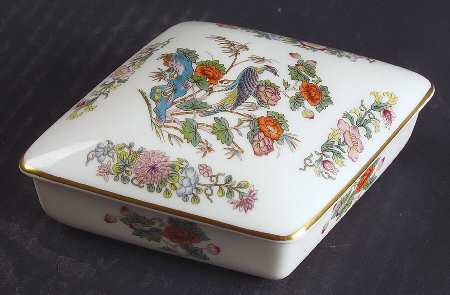 Kutani Crane Diamond Shaped Box & Lid