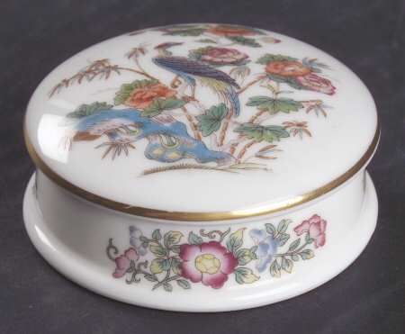 Kutani Crane 2" Round Box & Lid