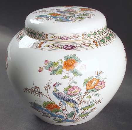 Kutani Crane Ginger Jar & Lid