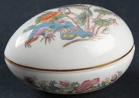 Kutani Crane Small Egg Box & Lid